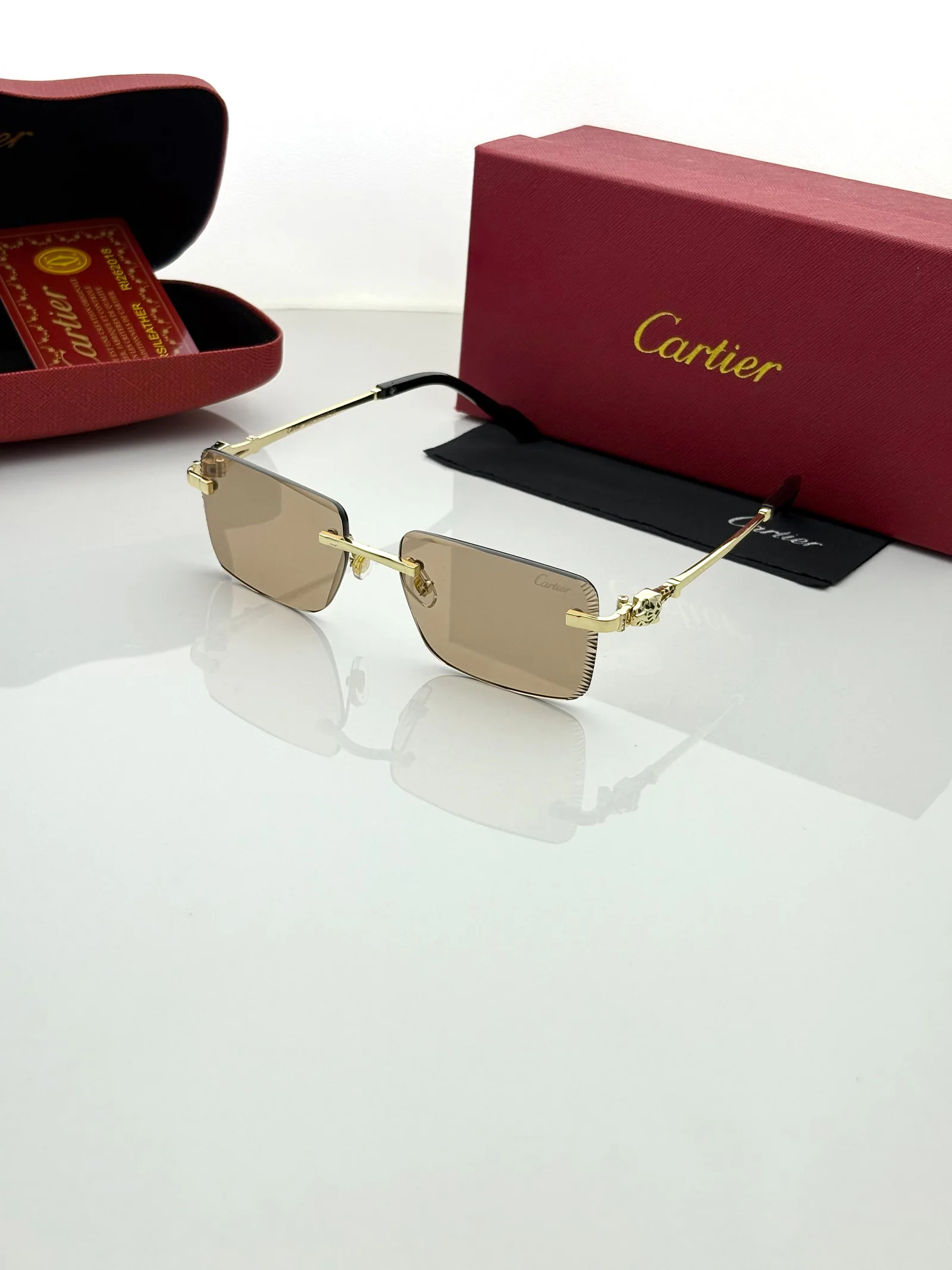 *CARTIER 2521 GOLDEN ORANGE CANDY - Sunglasses